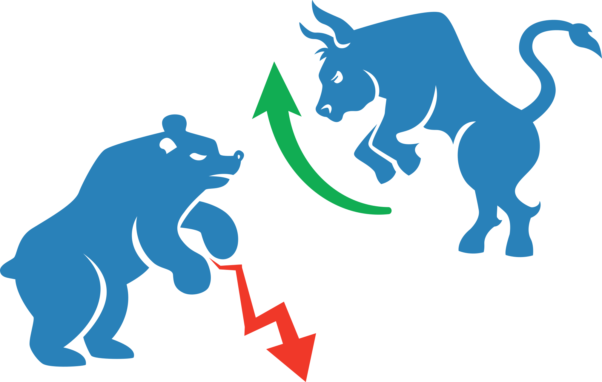 image of bull and bear fighting